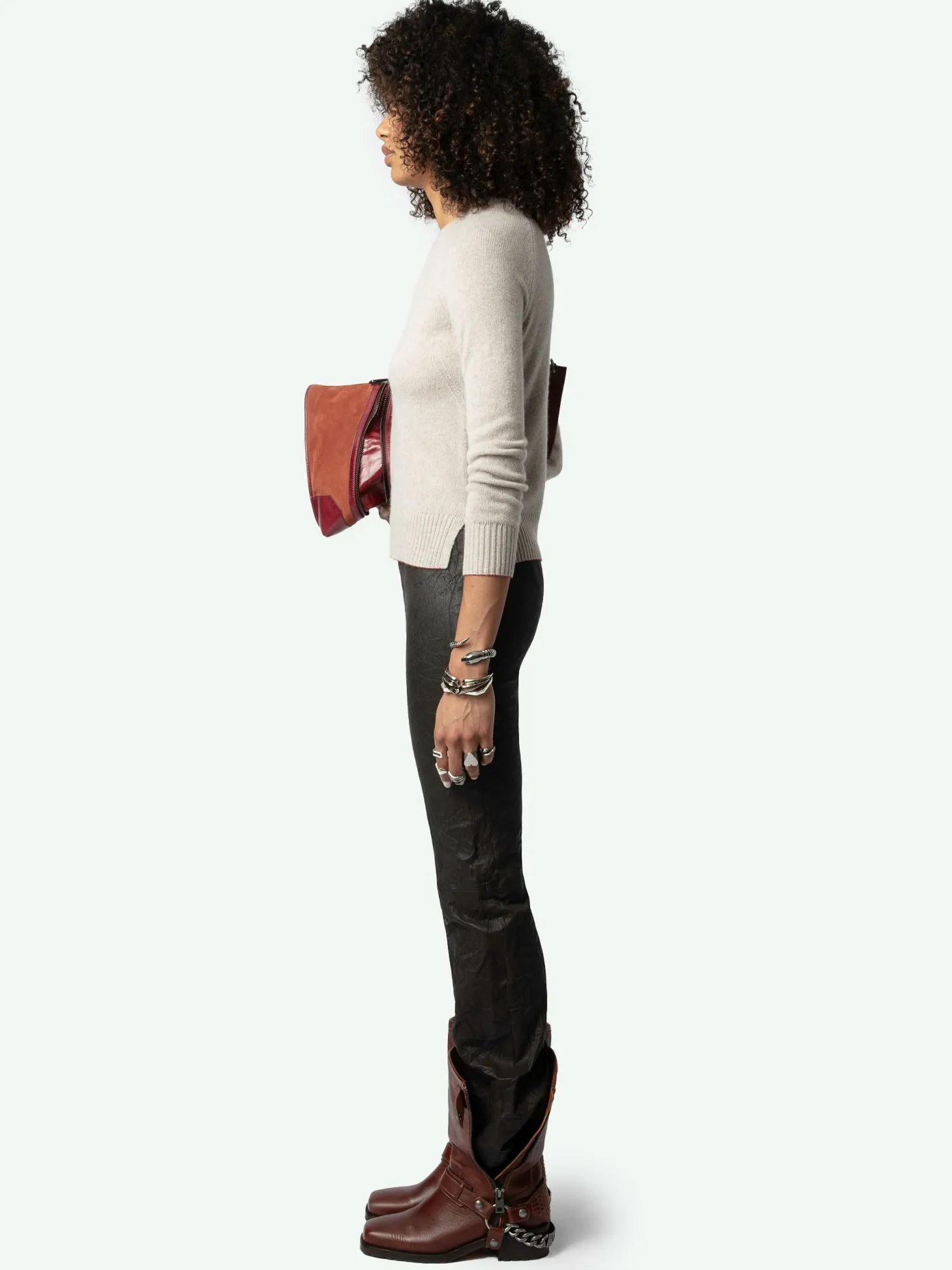 New Zadig & Voltaire Sourcy Cashmere Sweater Latte