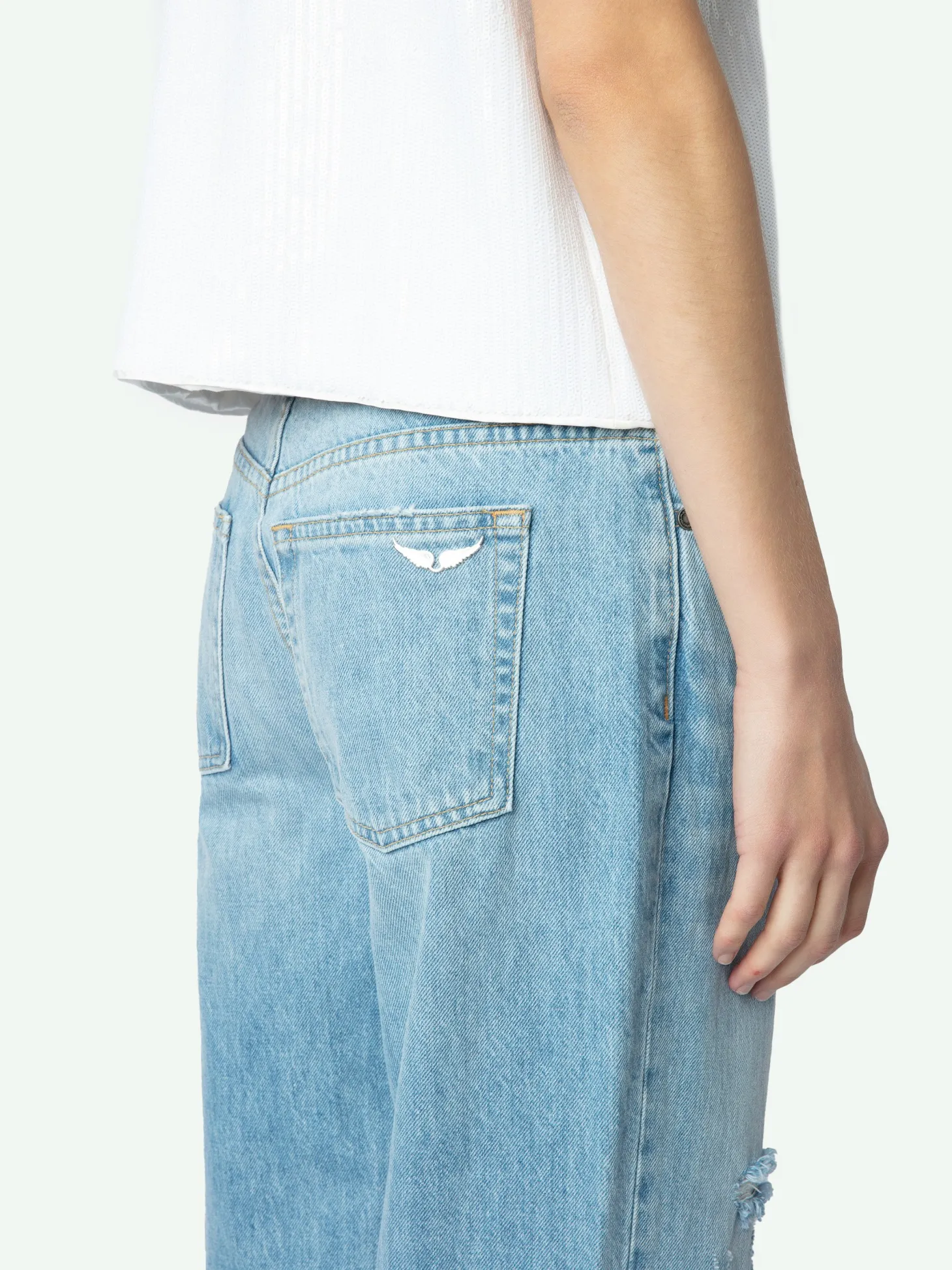 Store Zadig & Voltaire Stevie Ripped 90's Jeans Lightwash