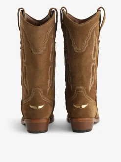 Hot Zadig & Voltaire Suede Tex BootsNEW Cognac