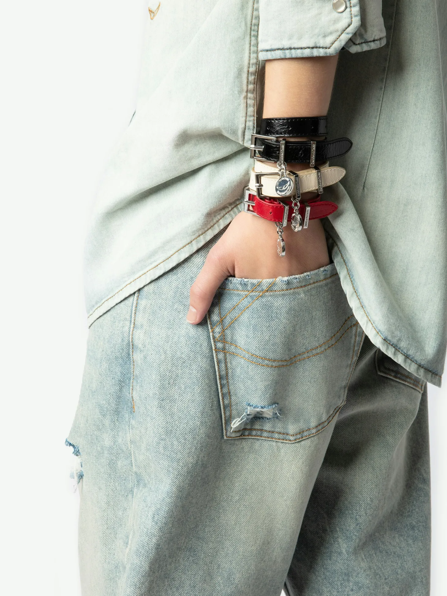 Store Zadig & Voltaire Sunny Leather BraceletNEW Flash