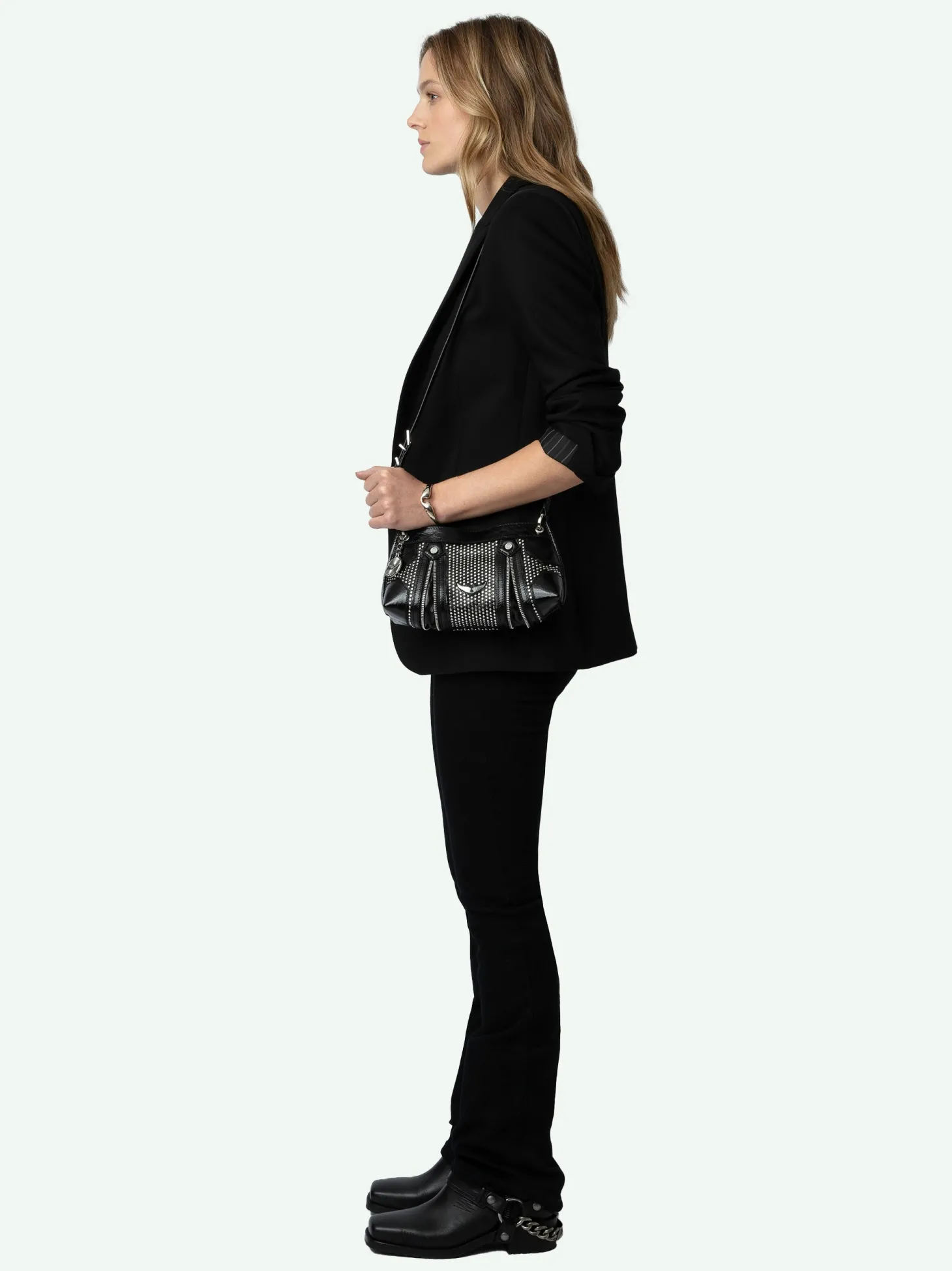 Cheap Zadig & Voltaire Sunny Mood Studs Bag Black
