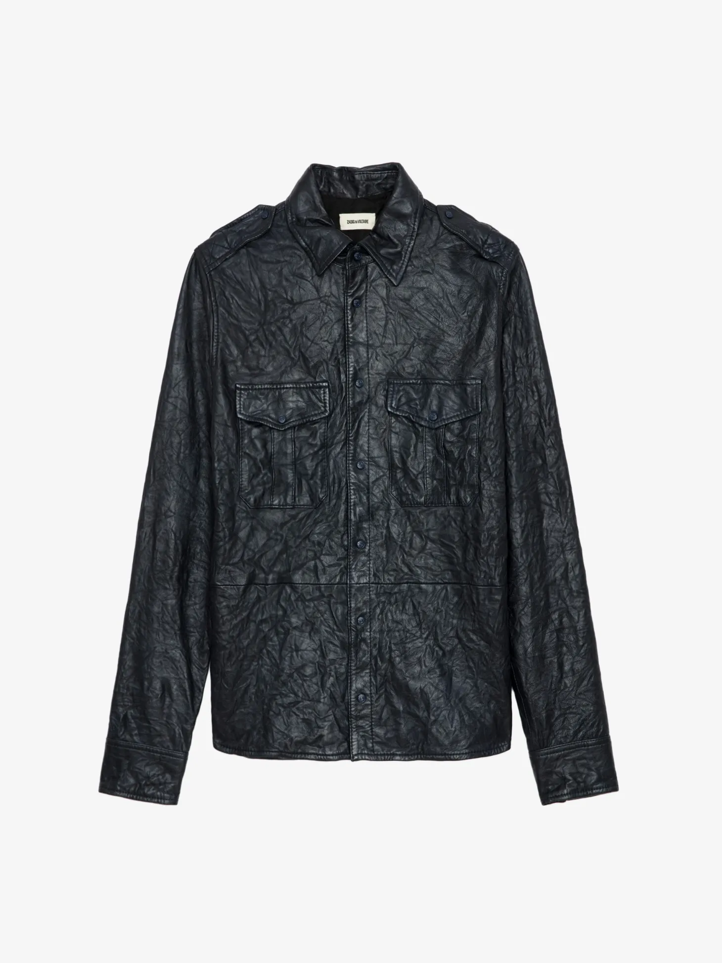 Best Sale Zadig & Voltaire Taska Leather ShirtNEW Encre