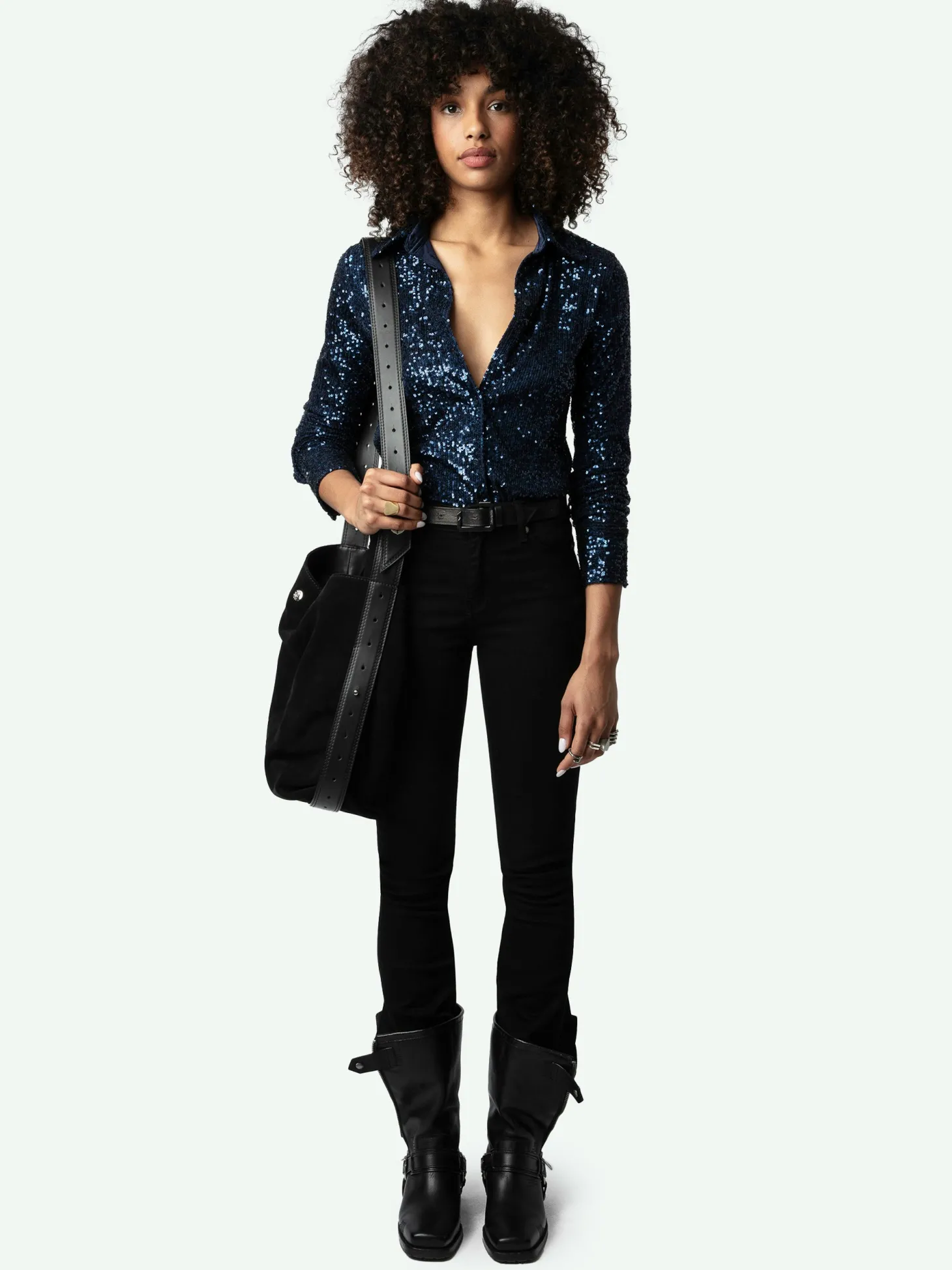 Sale Zadig & Voltaire Tawny Sequin Shirt Encre