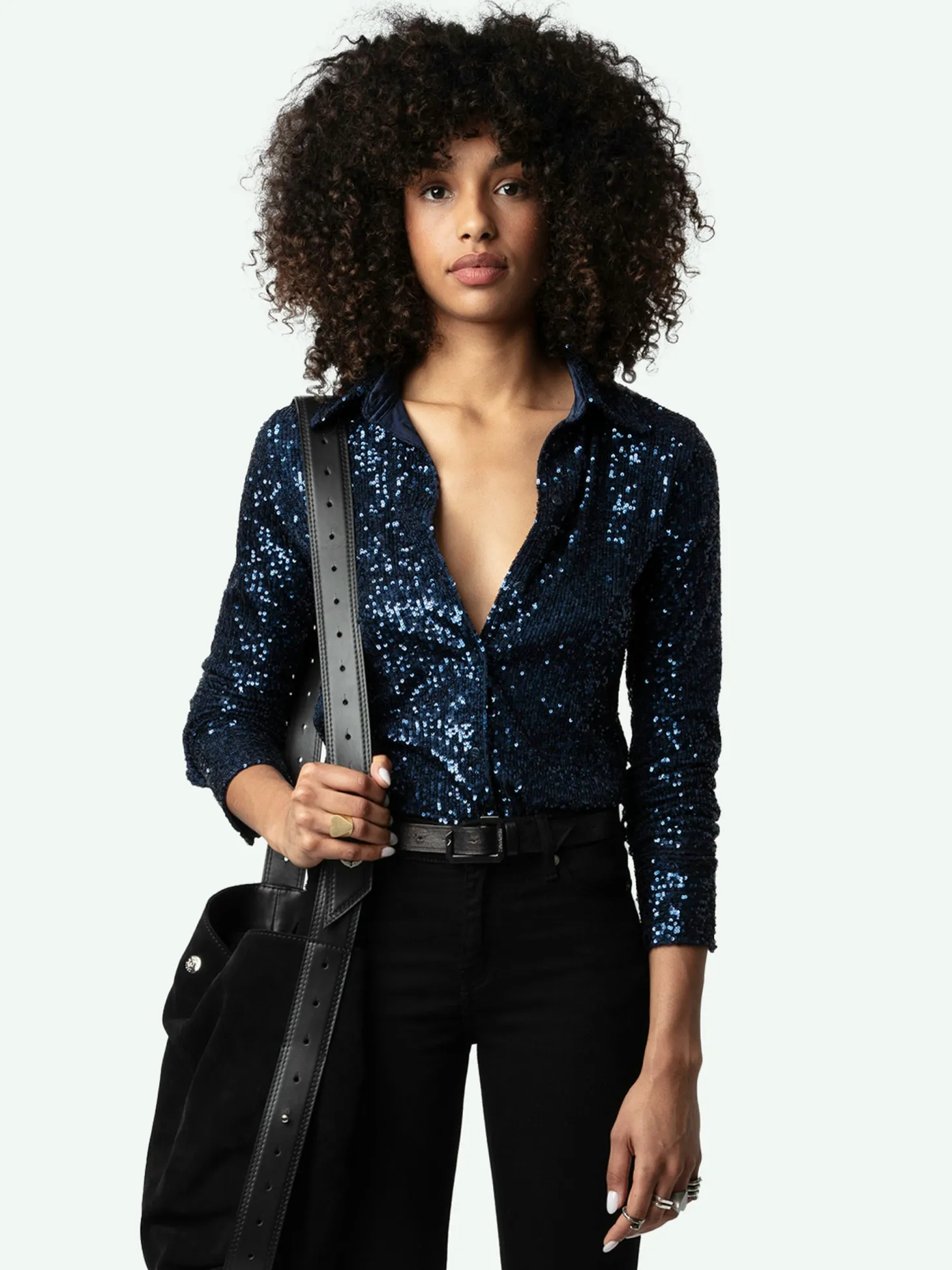 Sale Zadig & Voltaire Tawny Sequin Shirt Encre