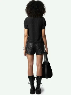 Cheap Zadig & Voltaire Tiffiny Wings Silk Jacquard Top Black