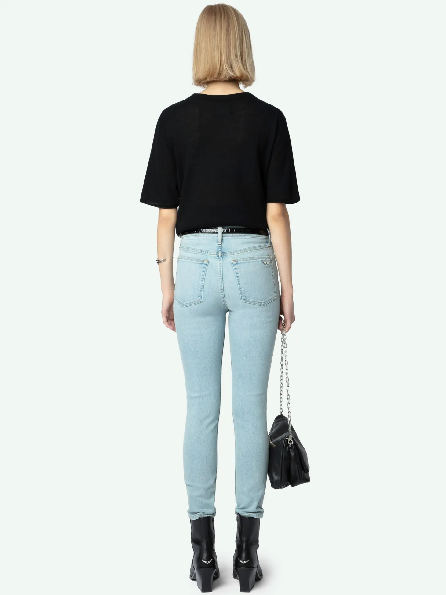 Clearance Zadig & Voltaire Tina Cropped Skinny Jeans Lightwash