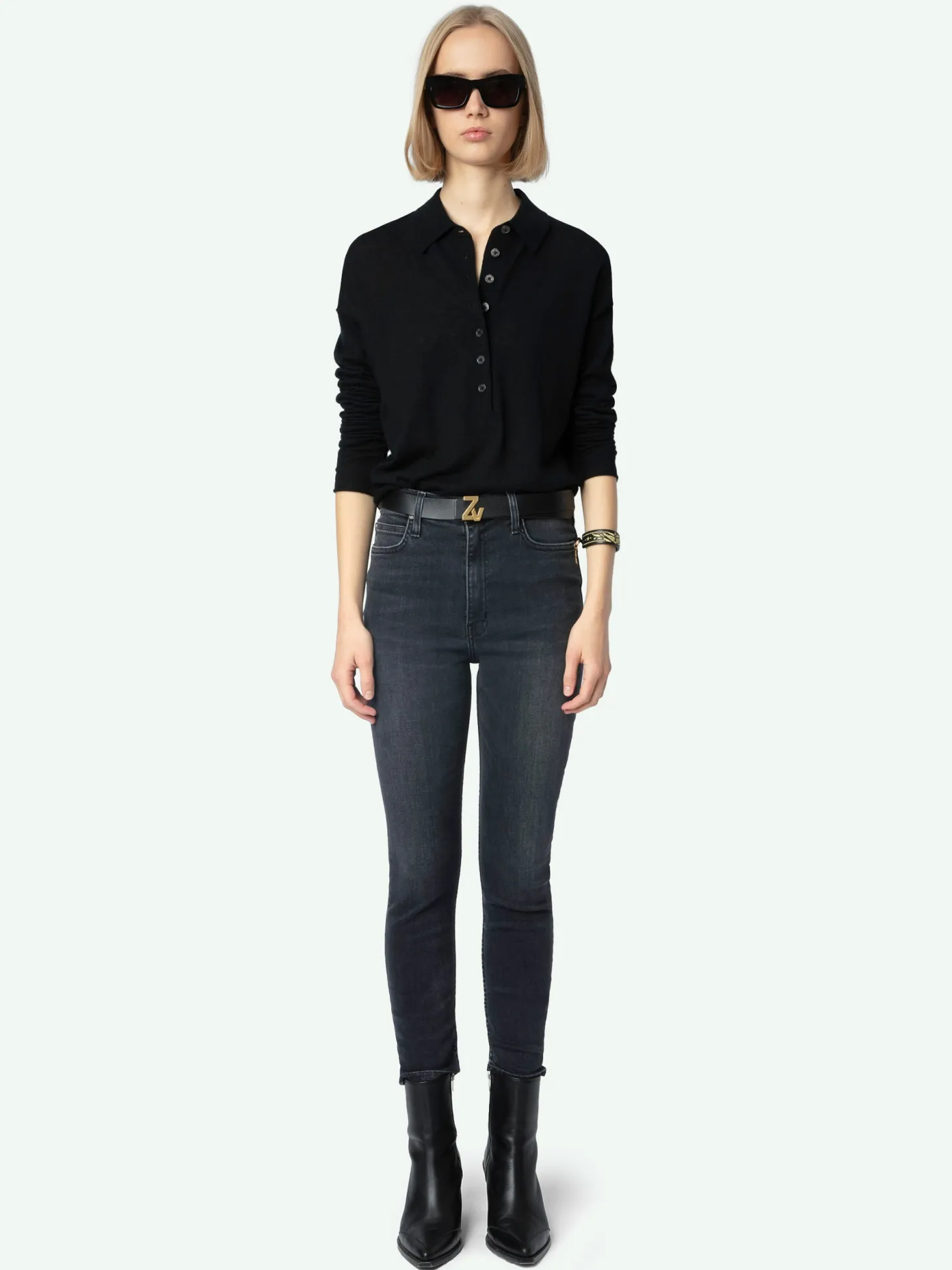 Cheap Zadig & Voltaire Tina Cropped Skinny Jeans Washedblack