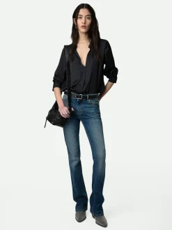 New Zadig & Voltaire Tink Satin BlouseICONIC Black