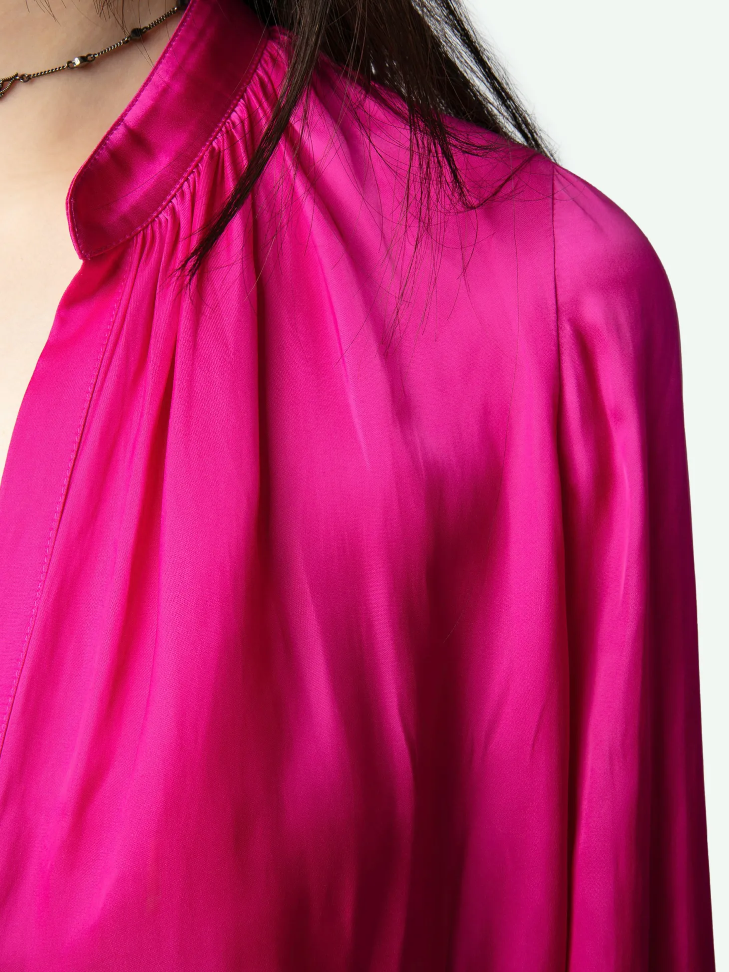 Sale Zadig & Voltaire Tink Satin BlouseNEW Clematis