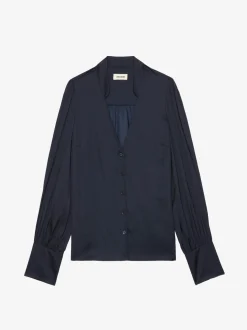 Store Zadig & Voltaire Tinous Satin ShirtNEW Encre