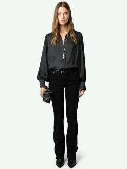 Flash Sale Zadig & Voltaire Trenta Satin Blouse Black