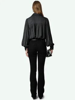 Flash Sale Zadig & Voltaire Trenta Satin Blouse Black