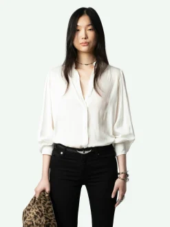 Clearance Zadig & Voltaire Trenta Satin BlouseNEW Judo