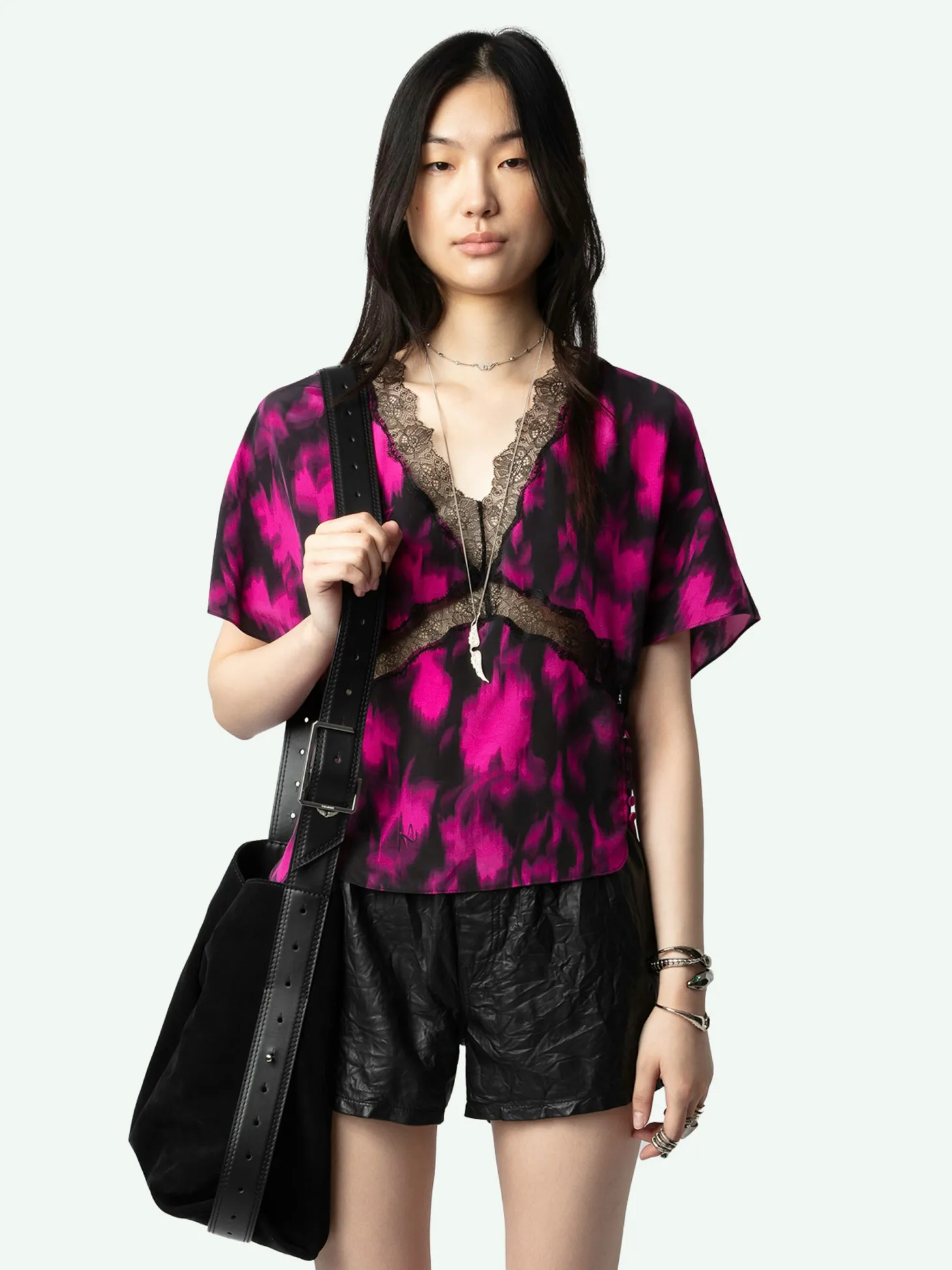 Discount Zadig & Voltaire Tzar Silk TopNEW Black