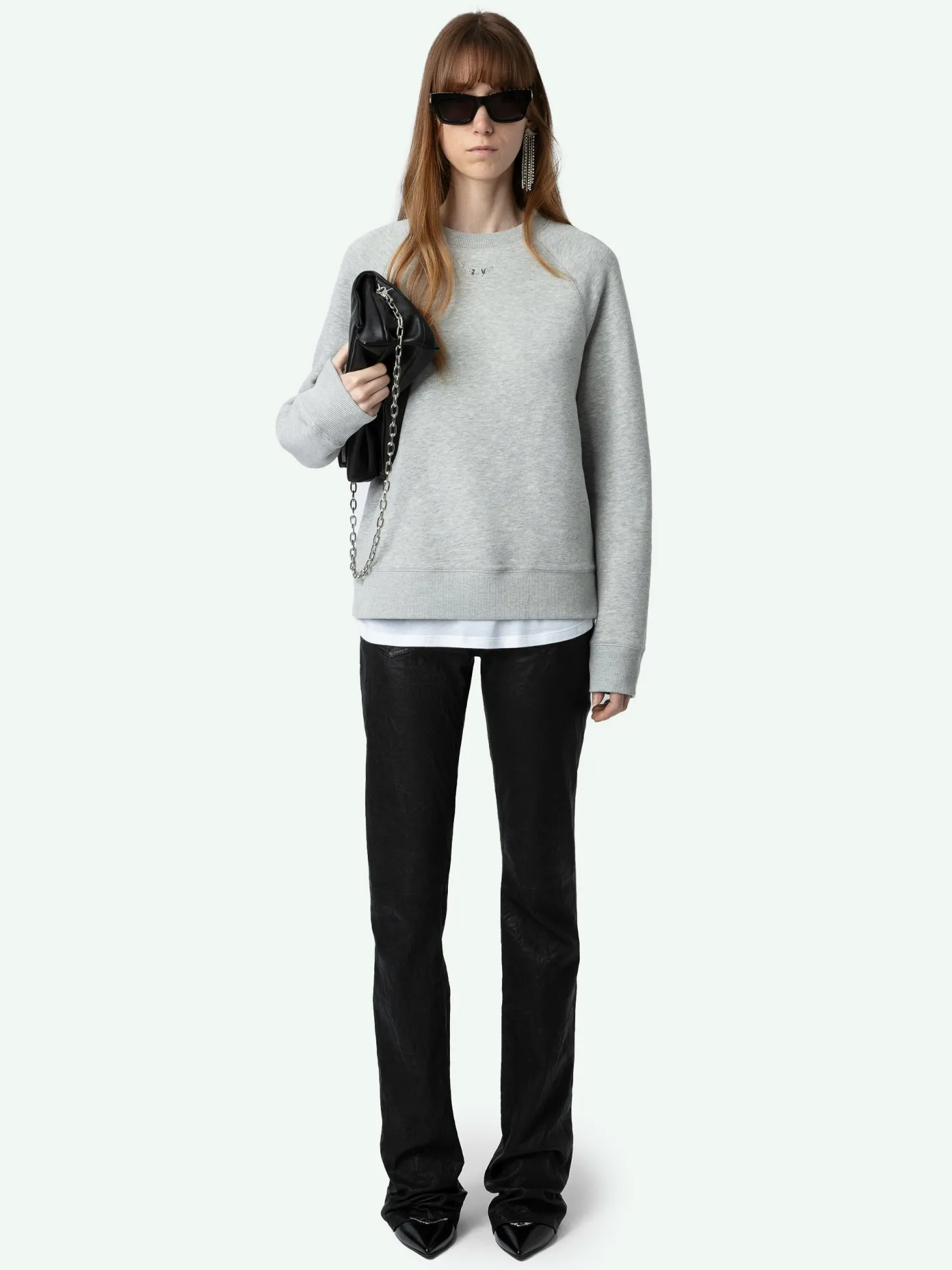 Hot Zadig & Voltaire Upper Diamante Wings Sweatshirt Grischineclair