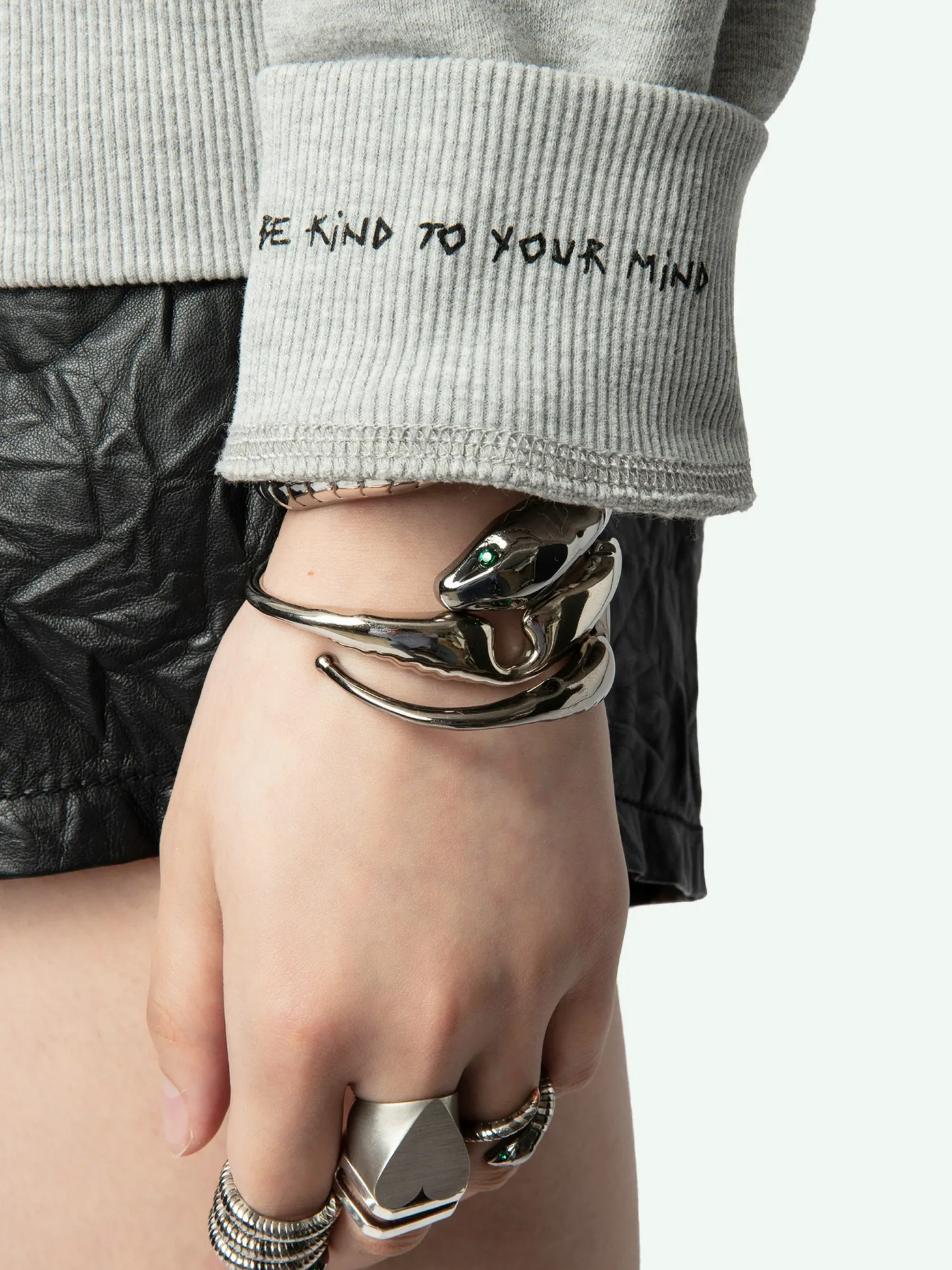 Hot Zadig & Voltaire Upper Diamante Wings Sweatshirt Grischineclair