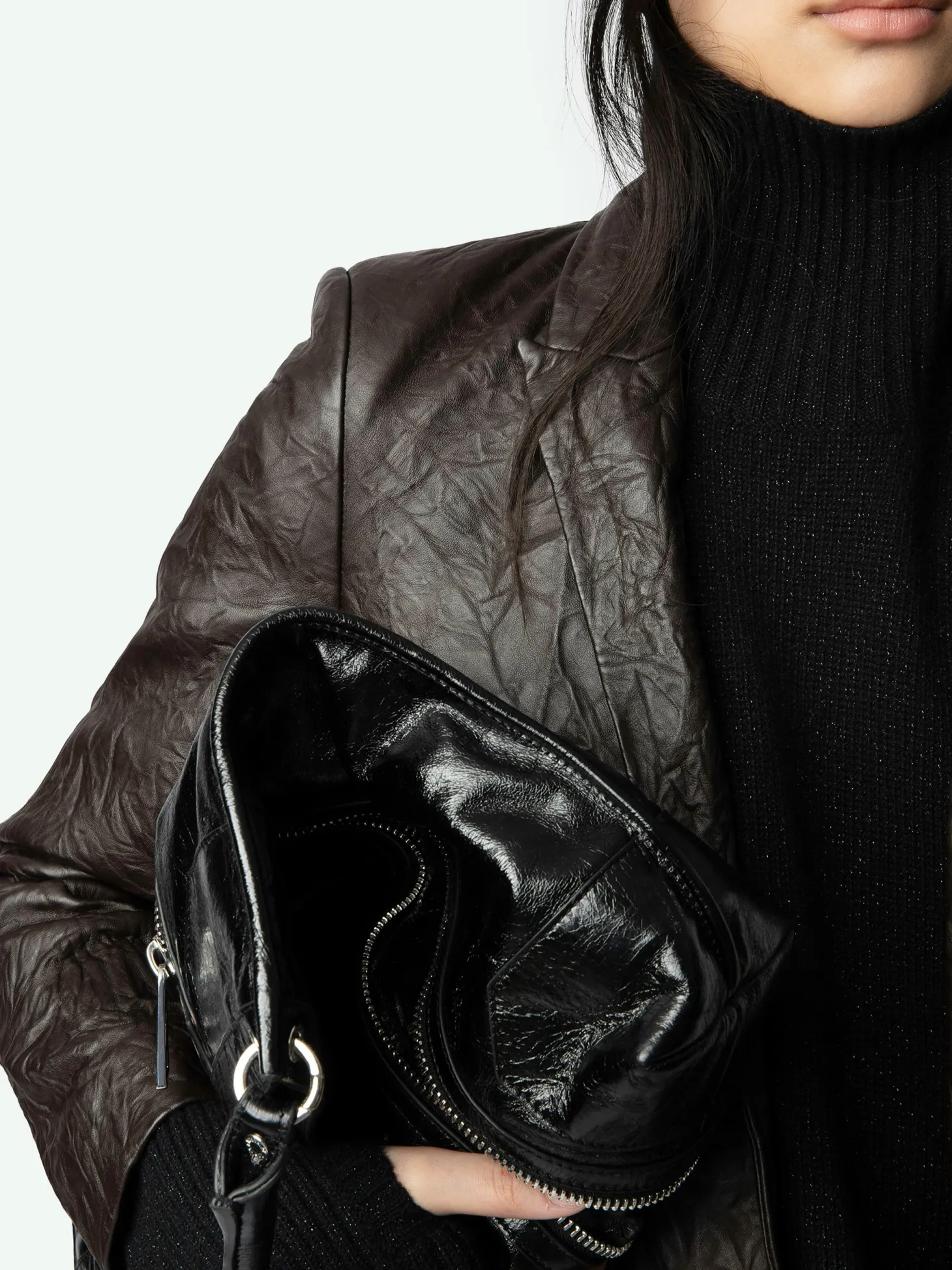Online Zadig & Voltaire Valse Crinkled Leather BlazerNEW Land
