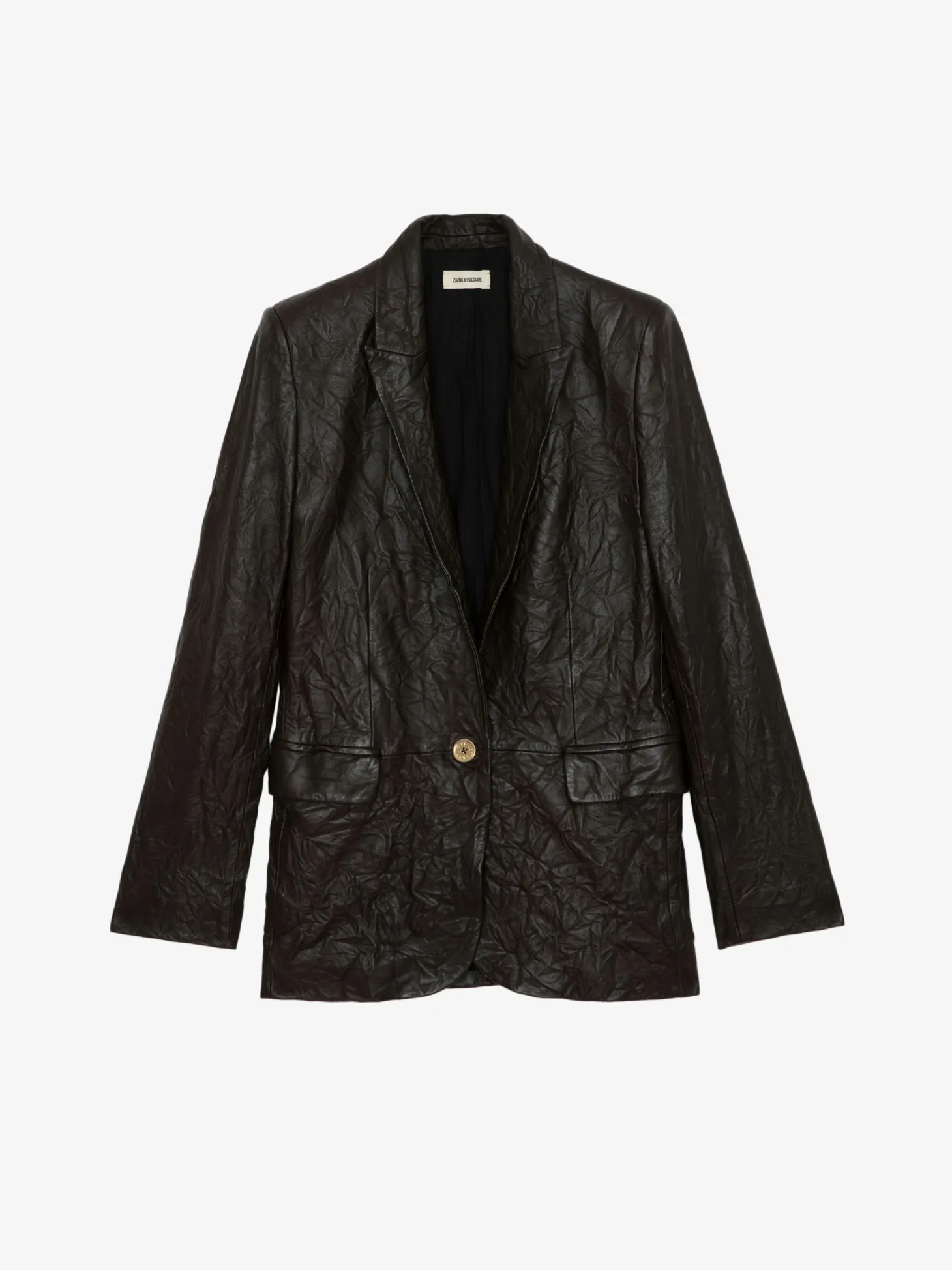 Online Zadig & Voltaire Valse Crinkled Leather BlazerNEW Land