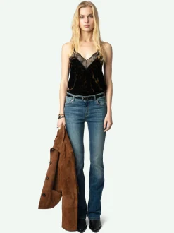 Shop Zadig & Voltaire Velvet Christy CamisoleNEW Cognac