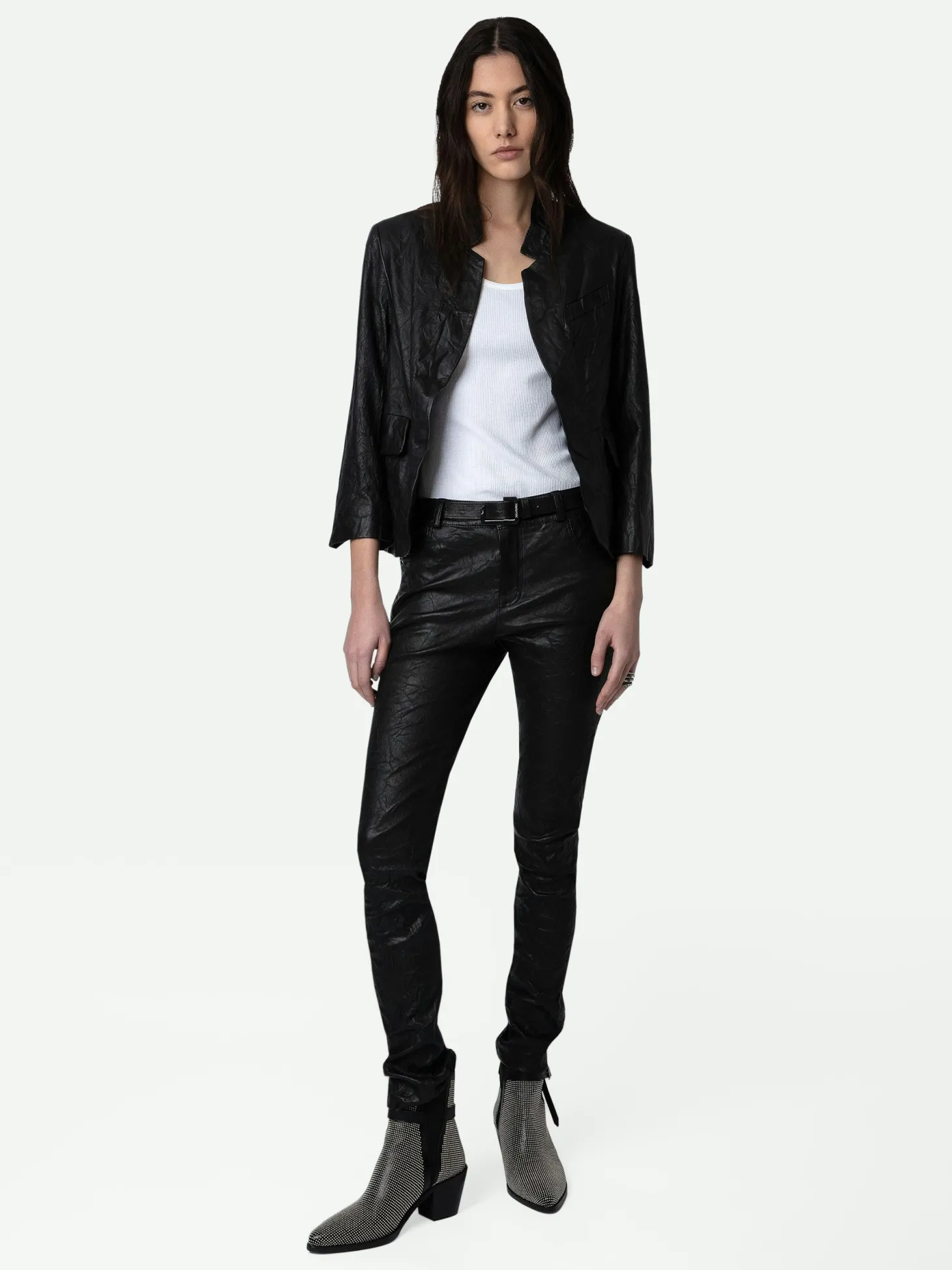 Best Zadig & Voltaire Verys Crinkled Leather BlazerICONIC Black