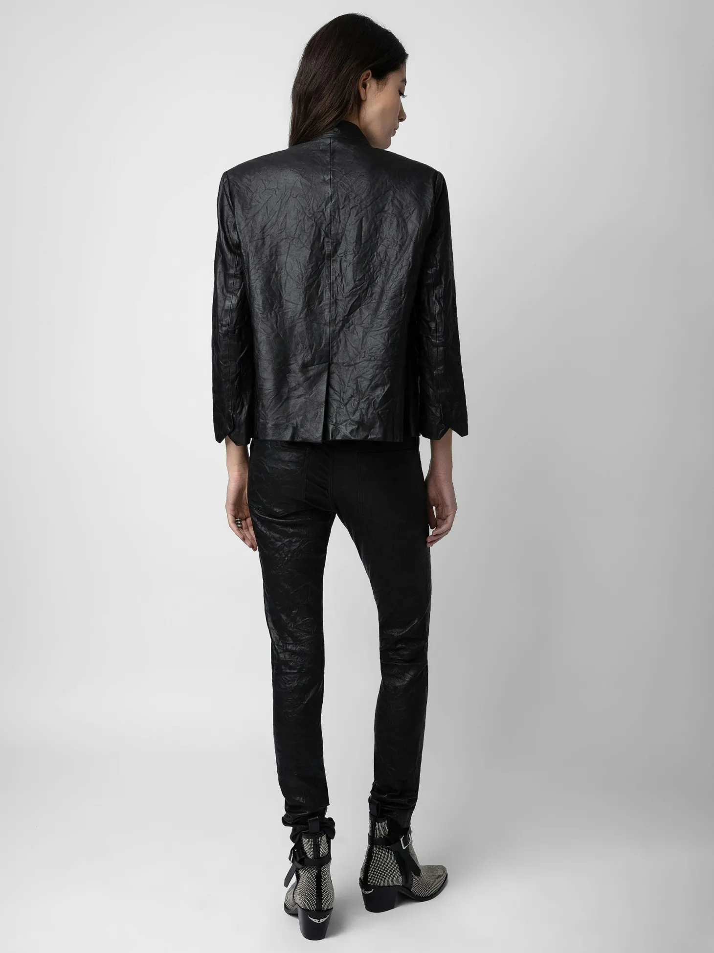 Best Zadig & Voltaire Verys Crinkled Leather BlazerICONIC Black