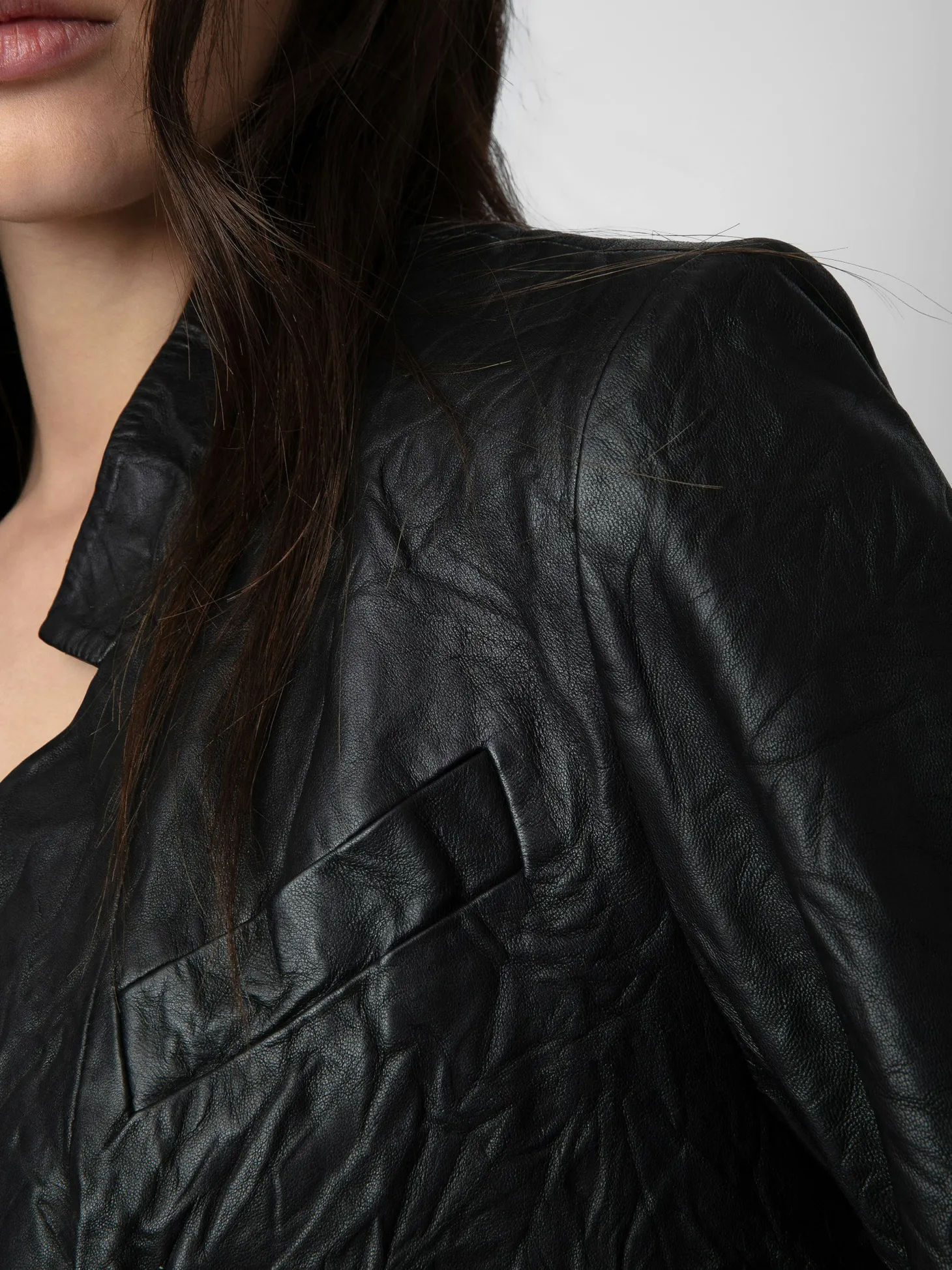Best Zadig & Voltaire Verys Crinkled Leather BlazerICONIC Black
