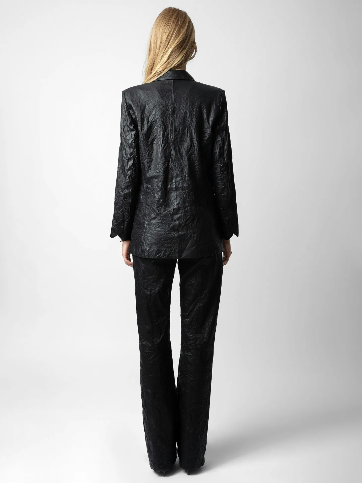Best Sale Zadig & Voltaire Visco Crinkled Leather JacketICONIC Black
