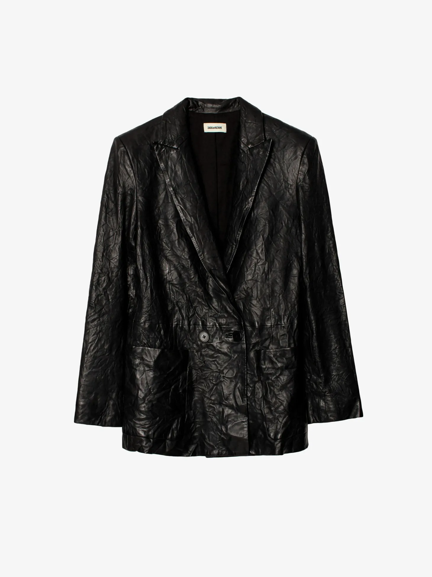 Best Sale Zadig & Voltaire Visco Crinkled Leather JacketICONIC Black