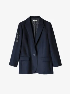 Shop Zadig & Voltaire Viva Arrow Strass Blazer Ink