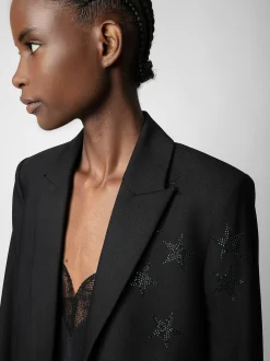 Best Zadig & Voltaire Viva Strass Star BlazerICONIC Black