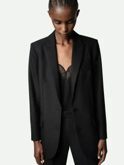 Best Zadig & Voltaire Viva Strass Star BlazerICONIC Black