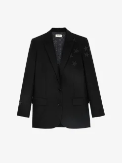 Best Zadig & Voltaire Viva Strass Star BlazerICONIC Black