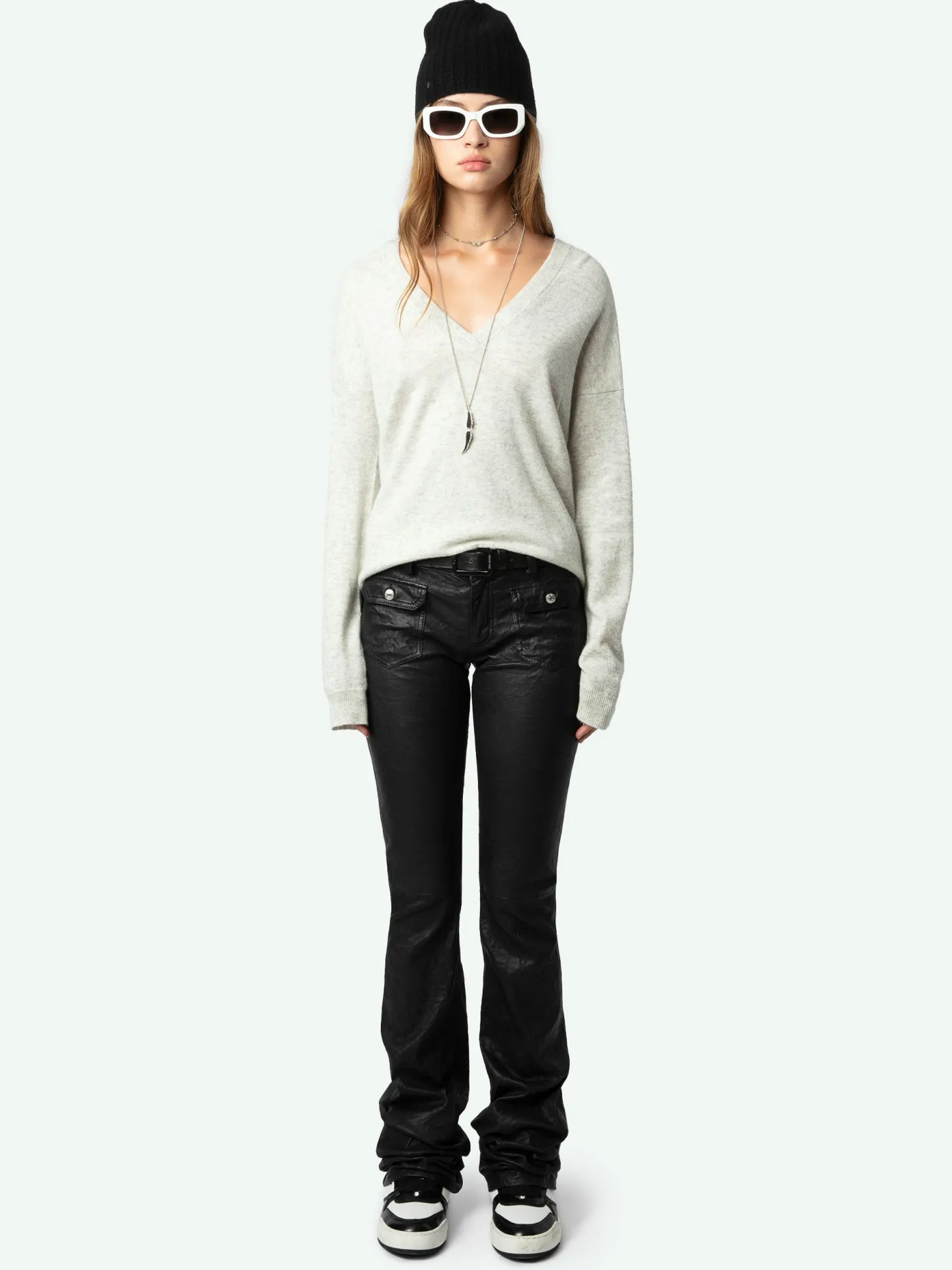 Store Zadig & Voltaire Vivi Patch Cashmere SweaterNEW Grey
