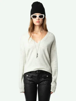 Store Zadig & Voltaire Vivi Patch Cashmere SweaterNEW Grey