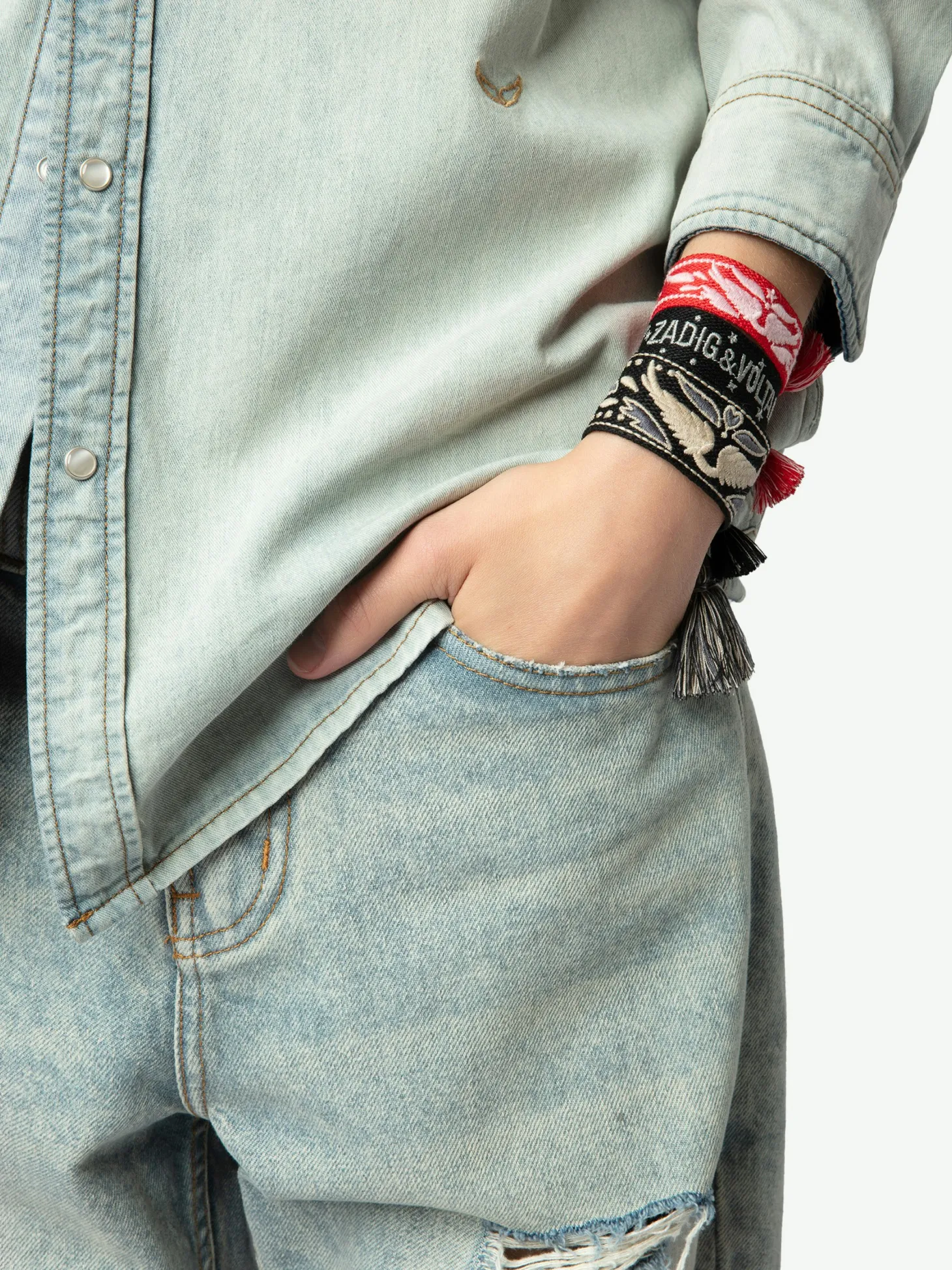 Outlet Zadig & Voltaire Woven Zadig BraceletNEW Black