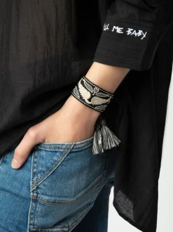 Outlet Zadig & Voltaire Woven Zadig BraceletNEW Black