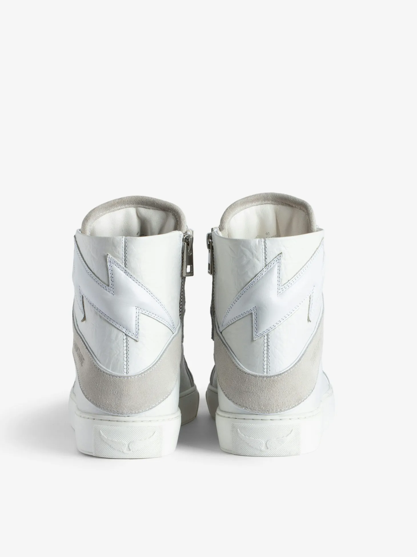 Online Zadig & Voltaire ZV1747 High Flash High-Top Crinkled Sneakers White