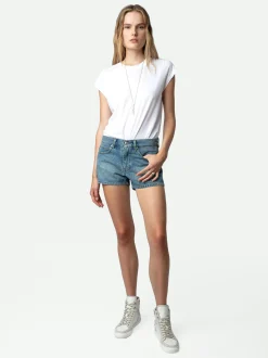 Online Zadig & Voltaire ZV1747 High Flash High-Top Crinkled Sneakers White