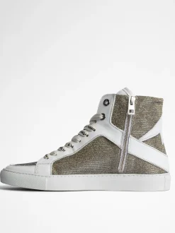 Outlet Zadig & Voltaire ZV1747 High Flash SneakersICONIC Silver