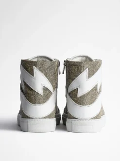 Outlet Zadig & Voltaire ZV1747 High Flash SneakersICONIC Silver