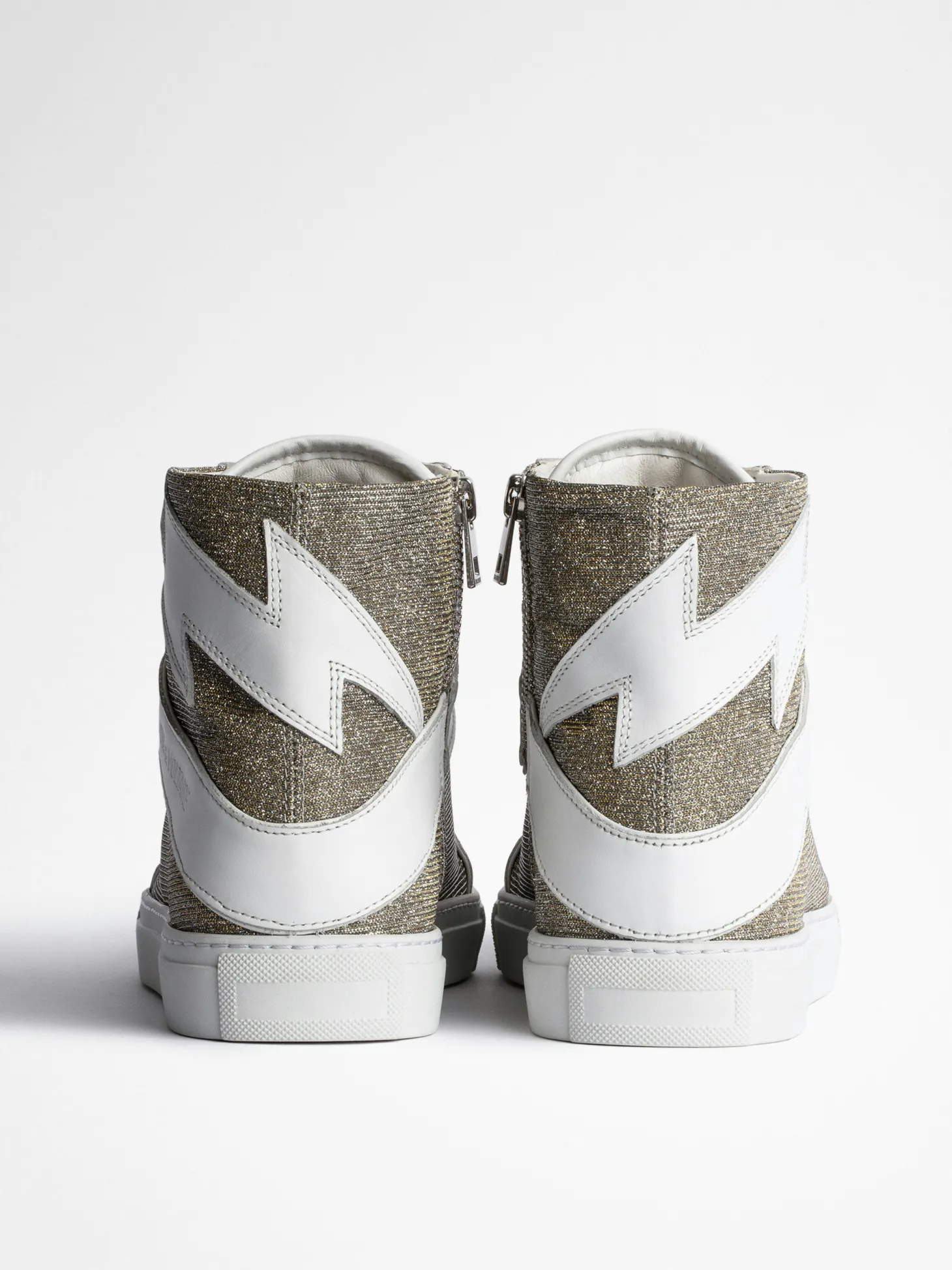 Outlet Zadig & Voltaire ZV1747 High Flash SneakersICONIC Silver