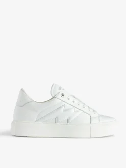 Sale Zadig & Voltaire ZV1747 La Flash Low-Top Platform Sneakers White