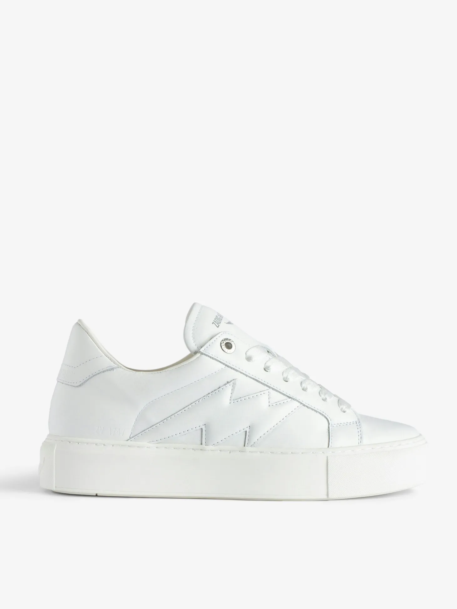Sale Zadig & Voltaire ZV1747 La Flash Low-Top Platform Sneakers White