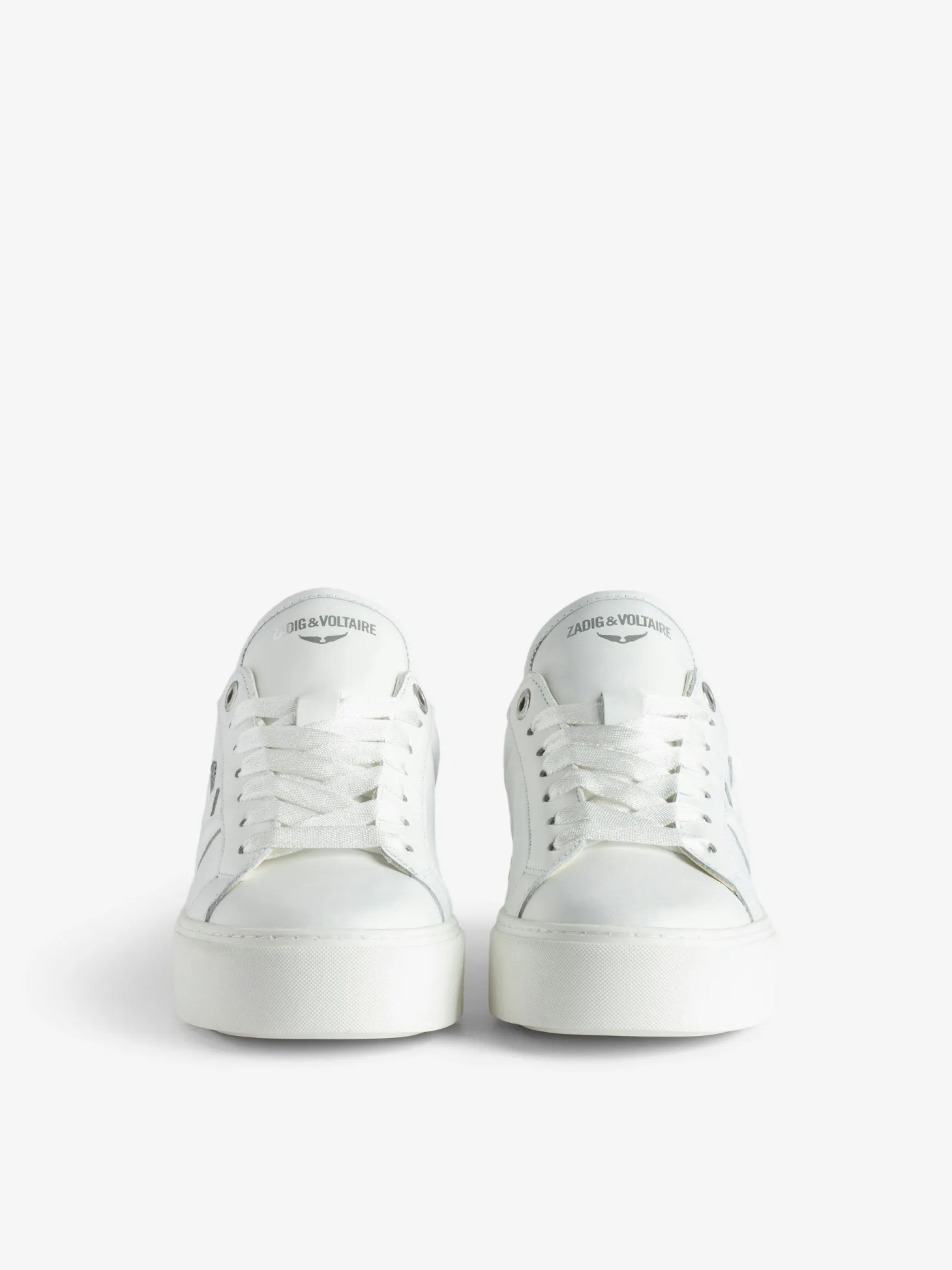 Sale Zadig & Voltaire ZV1747 La Flash Low-Top Platform Sneakers White
