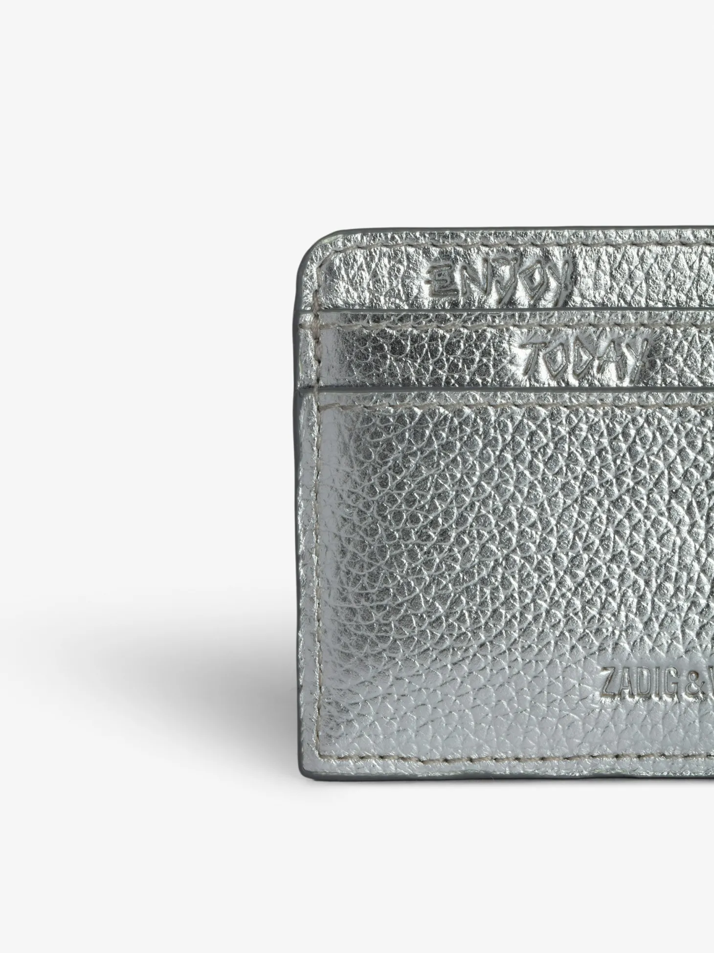 Shop Zadig & Voltaire ZV Pass Card Holder Silver