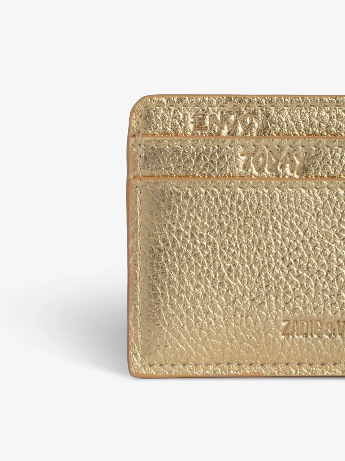 New Zadig & Voltaire ZV Pass Card HolderNEW Gold